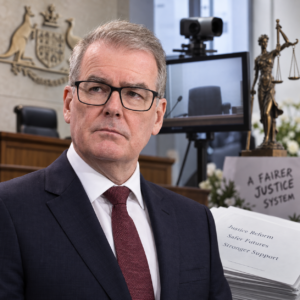 Editorial illustration of proposed NSW sexual assault evidence reforms