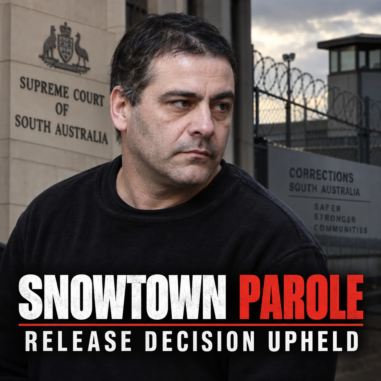 Editorial graphic about the Snowtown parole decision being upheld