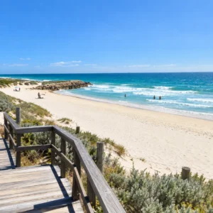 Sorrento Beach coastline in Perth on a clear day