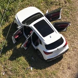White vehicle at the Valley Heights incident scene