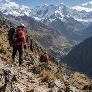 AI-generated illustration of a mountain search in Peru