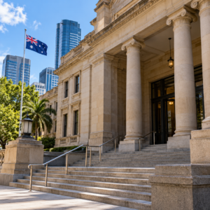 Illustrative Queensland courthouse exterior representing the Elizabeth Struhs coronial inquest.
