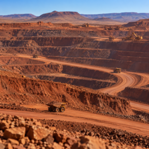 Illustrative Pilbara-style open-cut iron ore mine, not a photograph of the specific BHP sites or affected workers.
