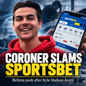 AI-assisted editorial composite of Kyle Hudson and sports betting interface; illustrative only