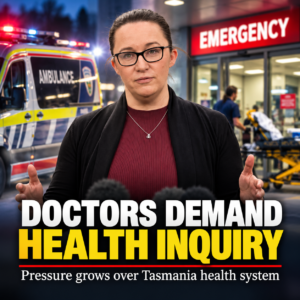 AI-assisted editorial composite of health spokesperson and hospital scene; illustrative not a single event photograph