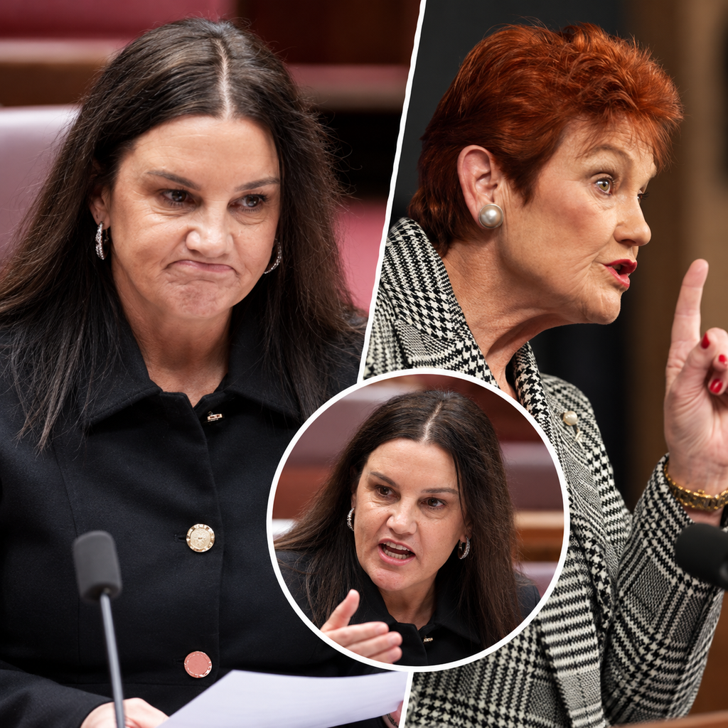 AI-assisted editorial collage of Jacqui Lambie and Pauline Hanson illustrating the One Nation cartoon controversy