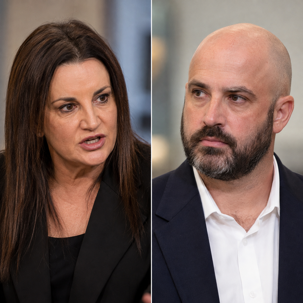 AI-generated illustration: Jacqui Lambie and Mark Nicholson