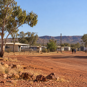 Illustration of an outback community setting in the Northern Territory, not the incident site.