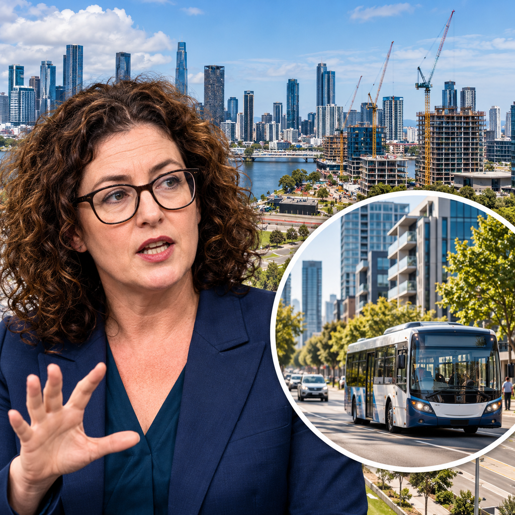 Editorial illustration of Nina Taylor and Fishermans Bend urban development