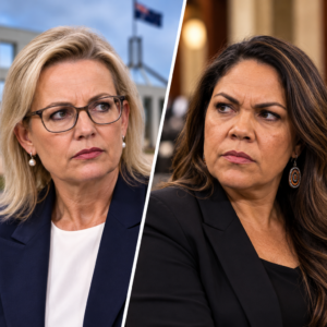 Illustrative separate portraits of Sussan Ley and Jacinta Nampijinpa Price concerning migration remarks and leadership discipline